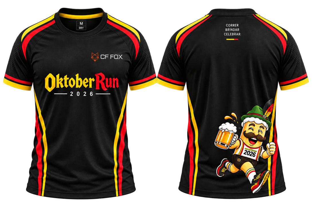 Camiseta oficial Oktober Run 2026 &ndash; frente e verso